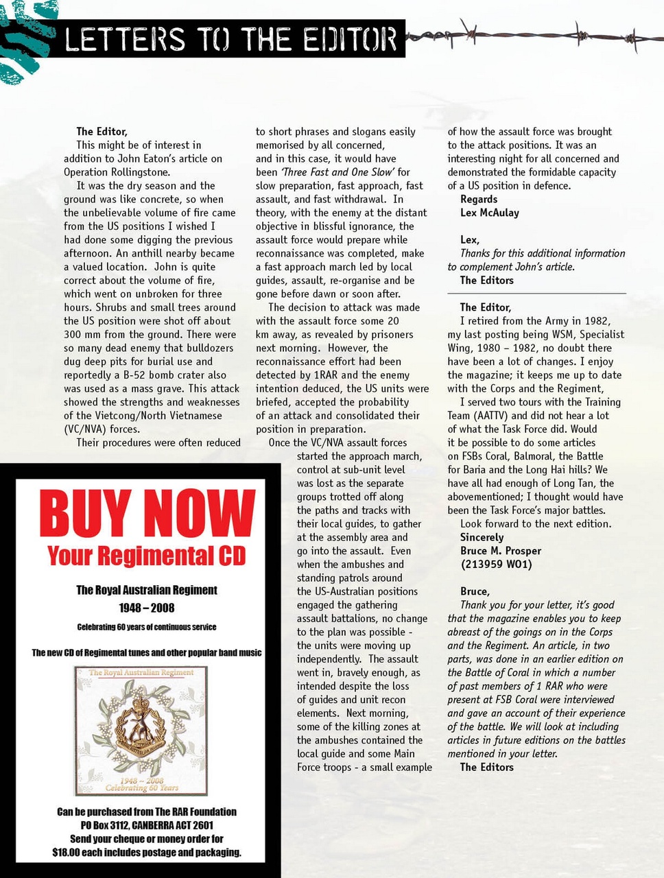 Australian Infantry Magazine Preview Pages