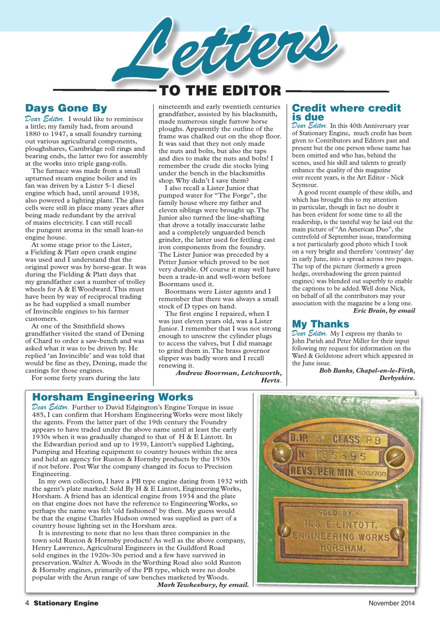 Stationary Engine Preview Pages