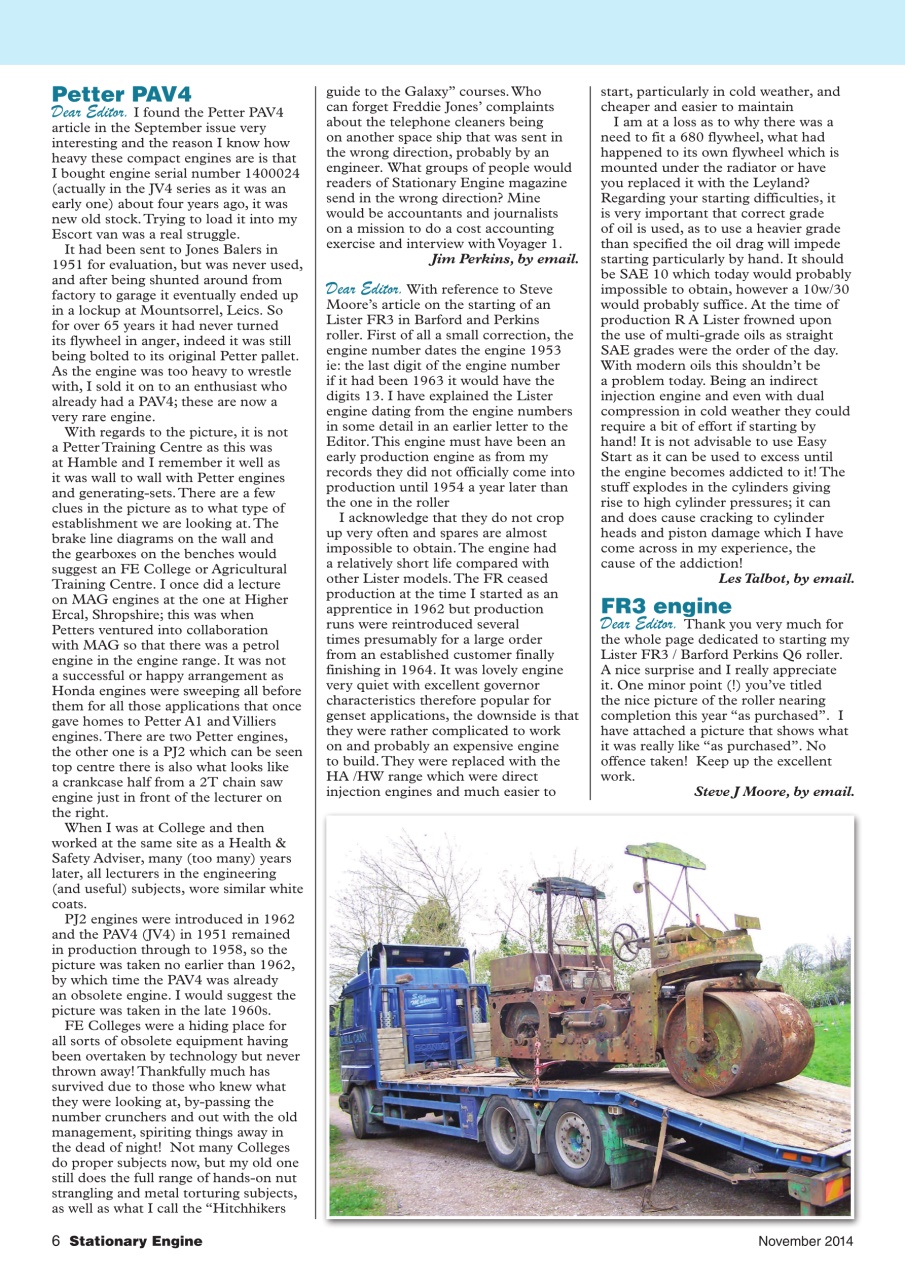 Stationary Engine Preview Pages