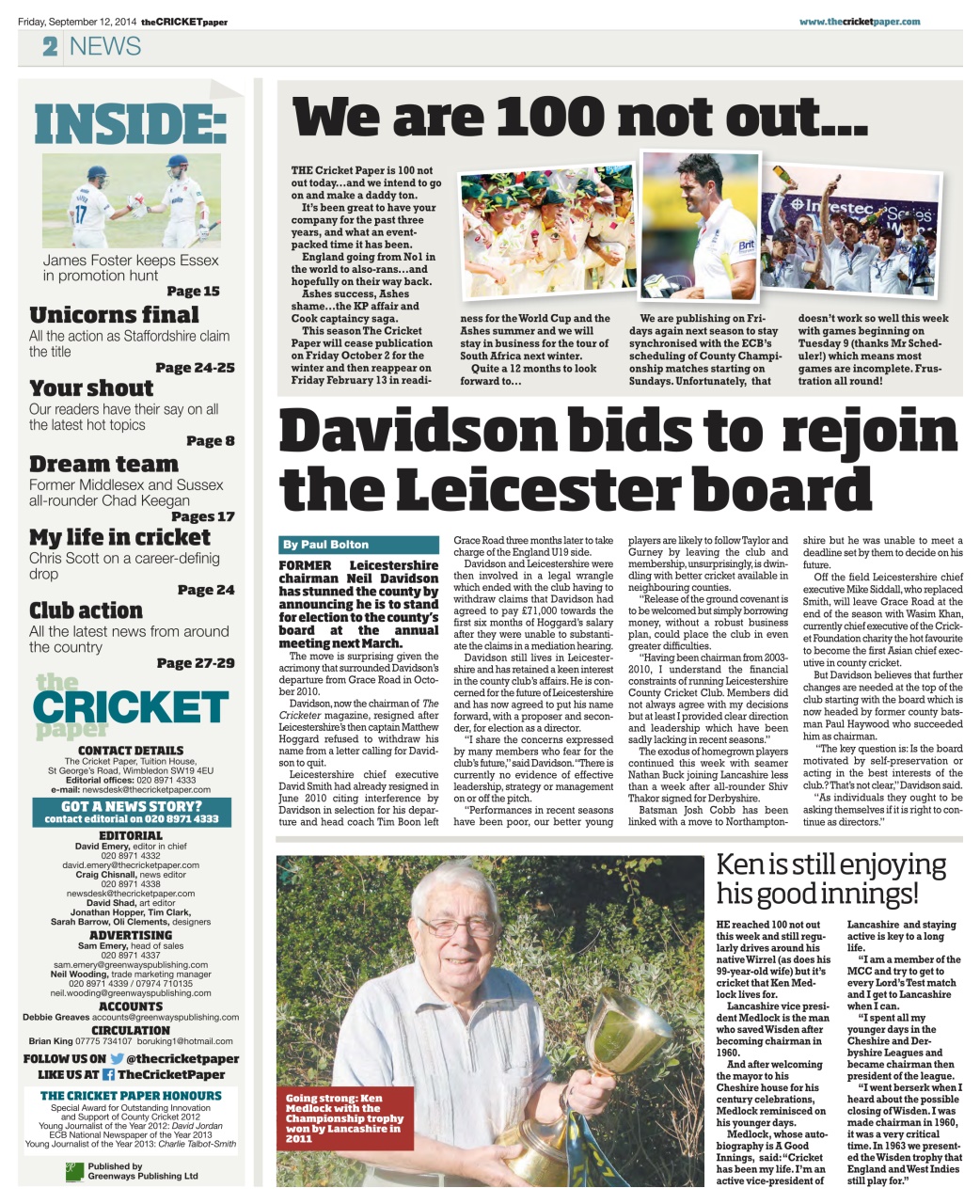 The Cricket Paper Preview Pages