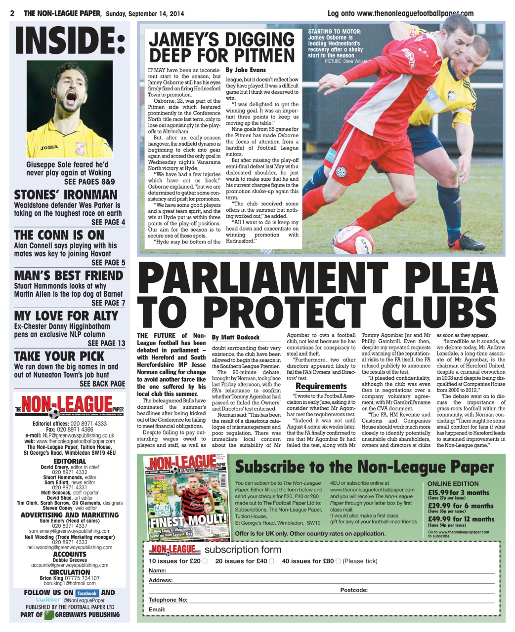 The Non-League Football Paper Preview Pages