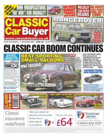 Classic Car Buyer issue No.246 Classic Car Boom Continues