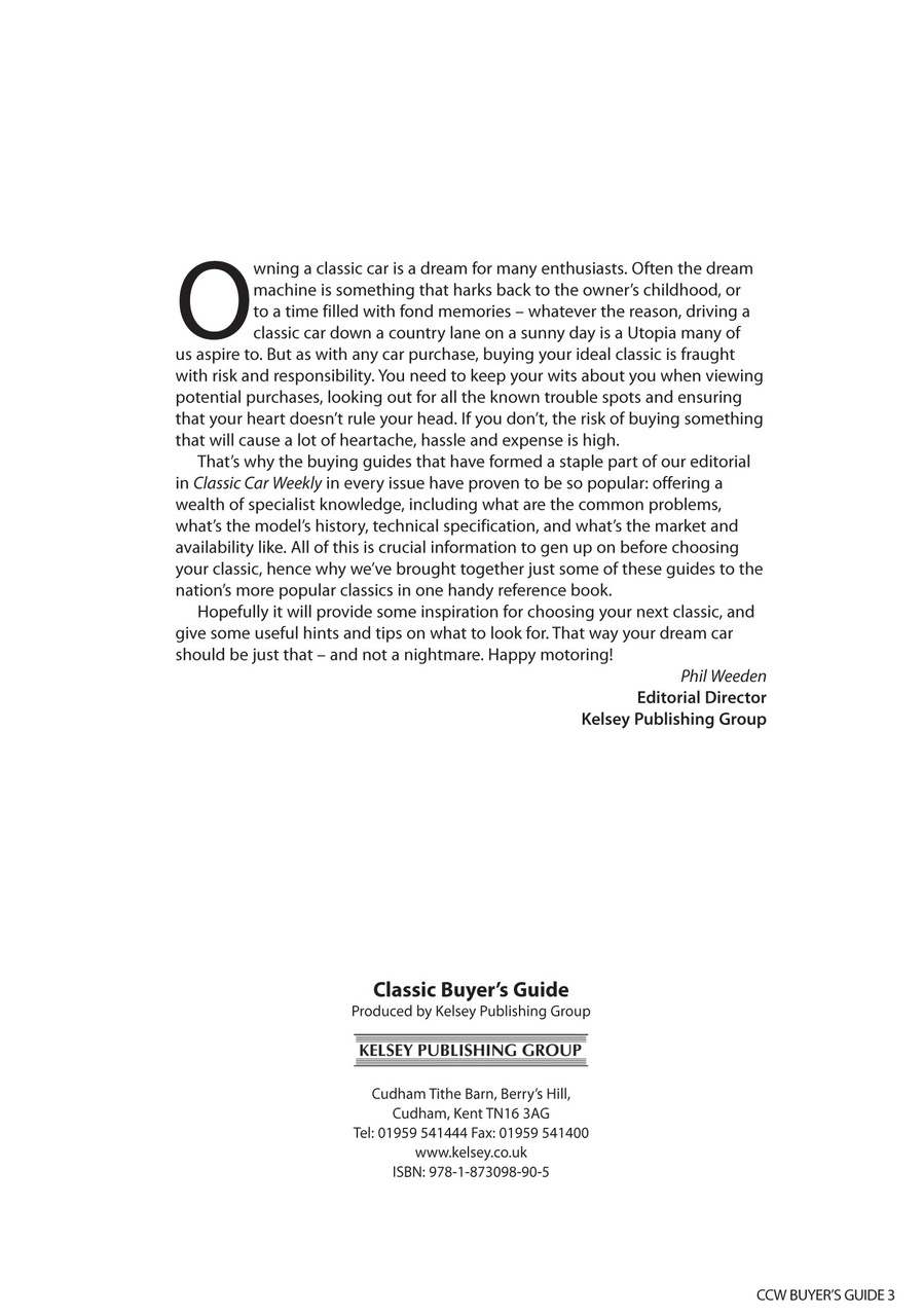 Classic Car Buyer's Guide Preview Pages