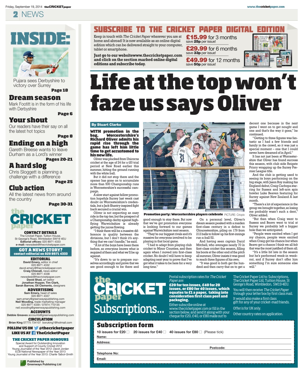 The Cricket Paper Preview Pages
