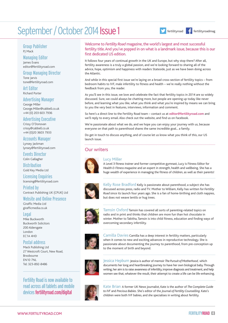 Fertility Road Magazine US Edition Preview Pages