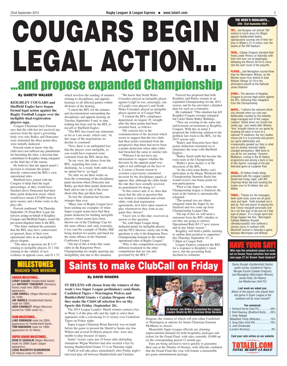 League Express Preview Pages