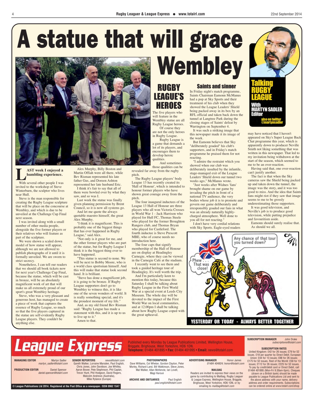 League Express Preview Pages