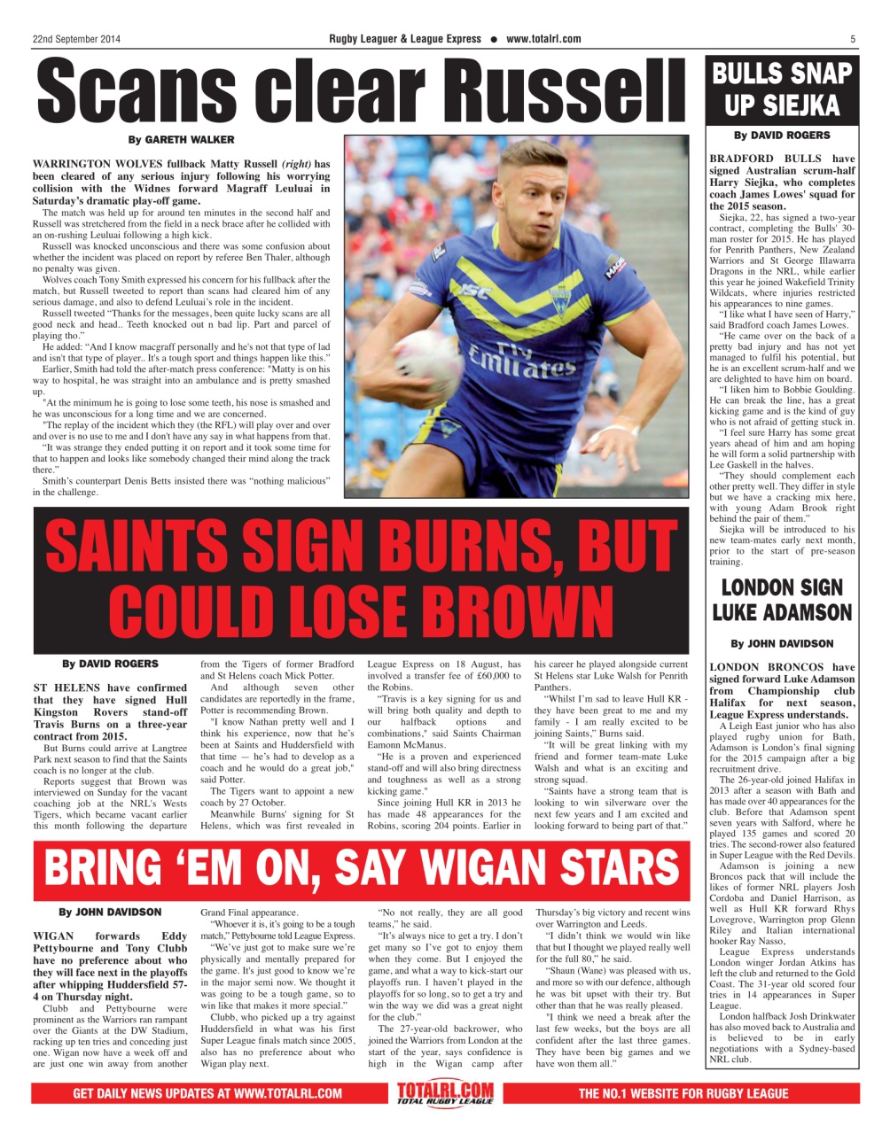 League Express Preview Pages