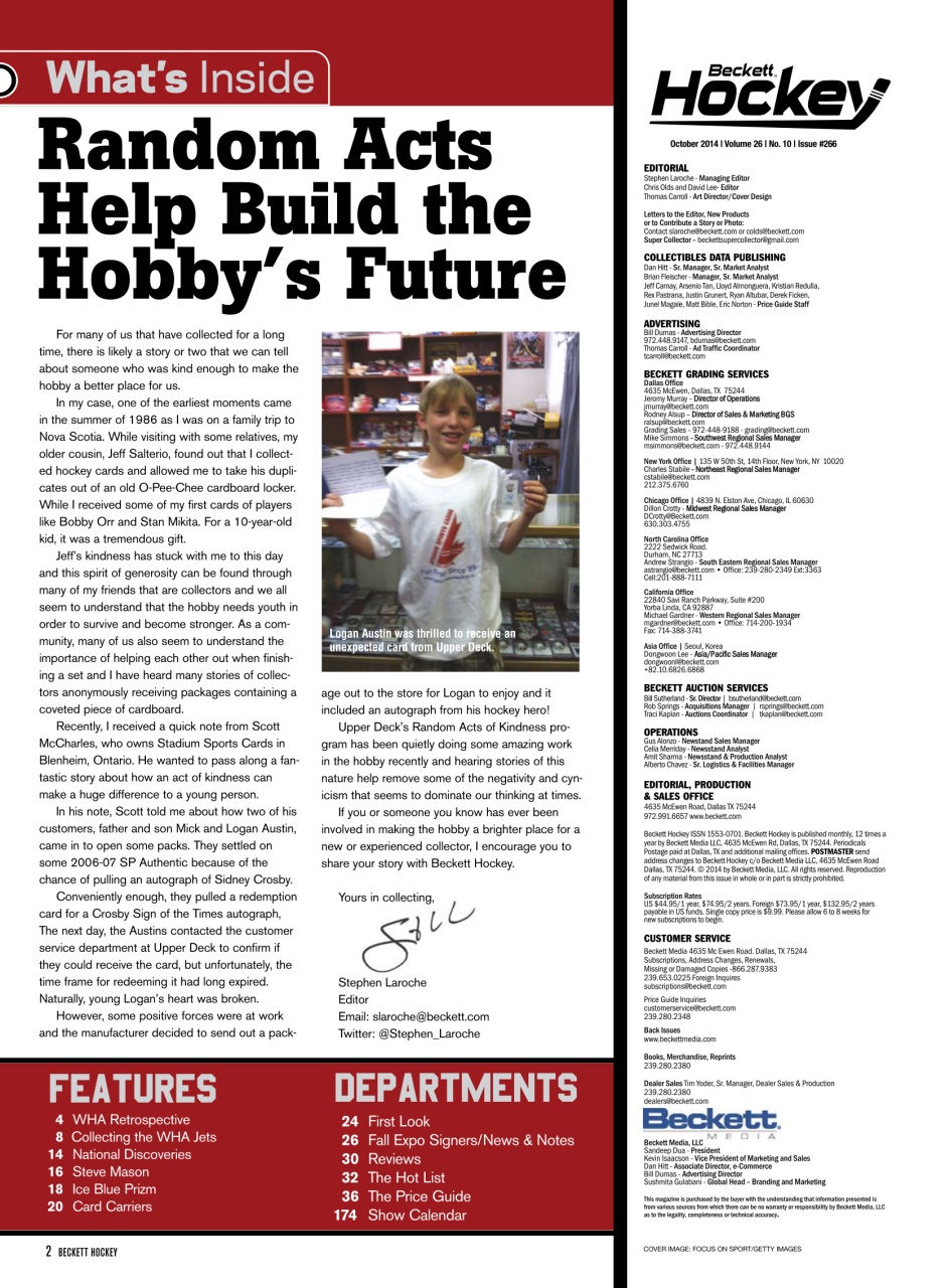 Beckett Hockey Magazine Preview Pages
