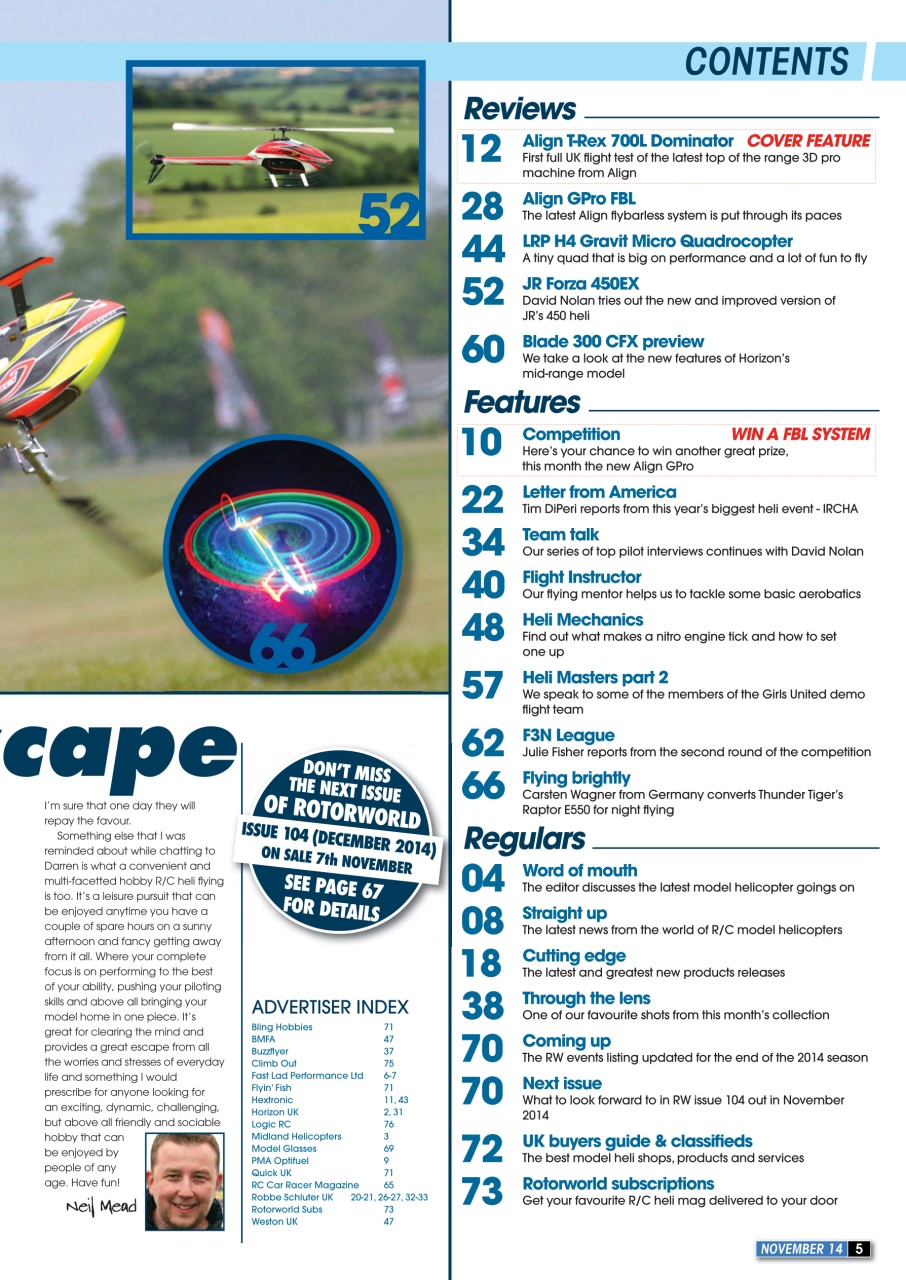 Radio Control Rotor World Preview Pages