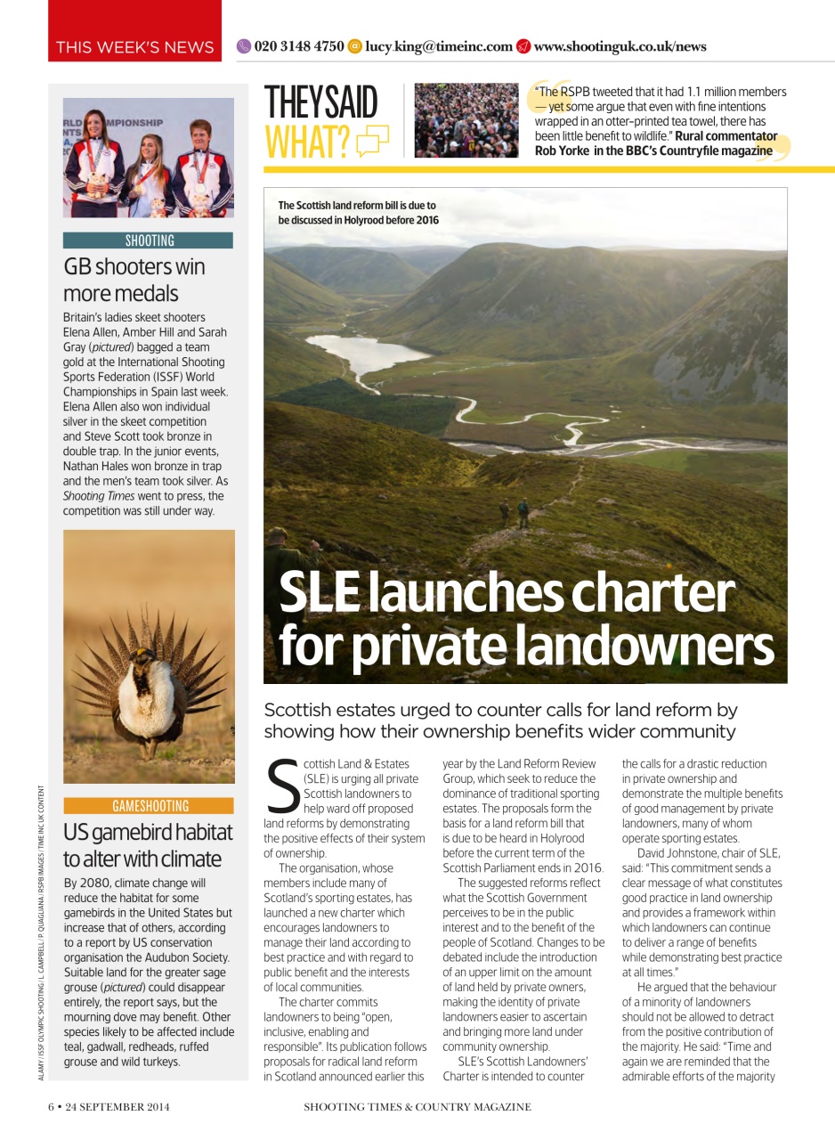 Shooting Times & Country Preview Pages