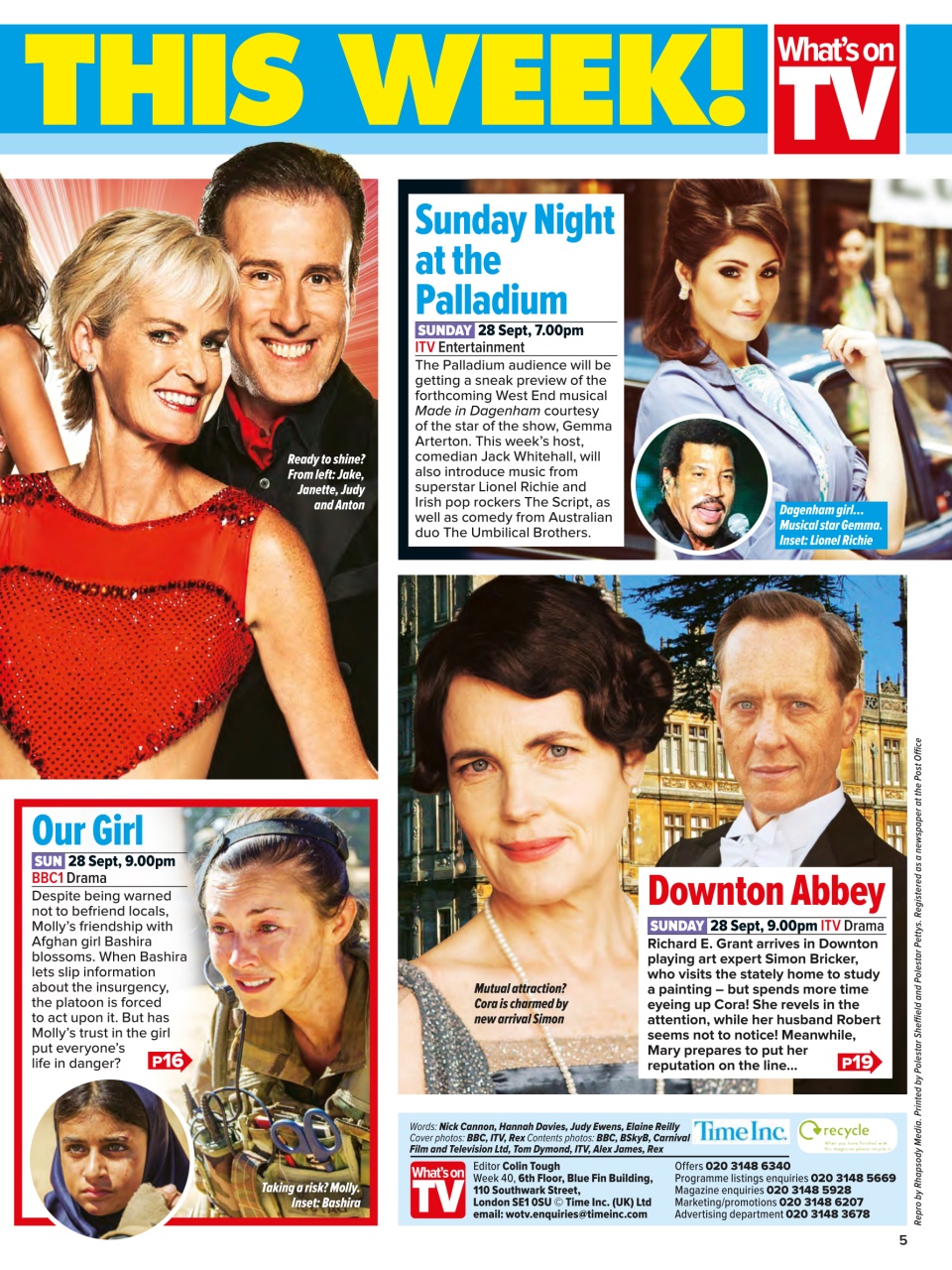 What's on TV Preview Pages