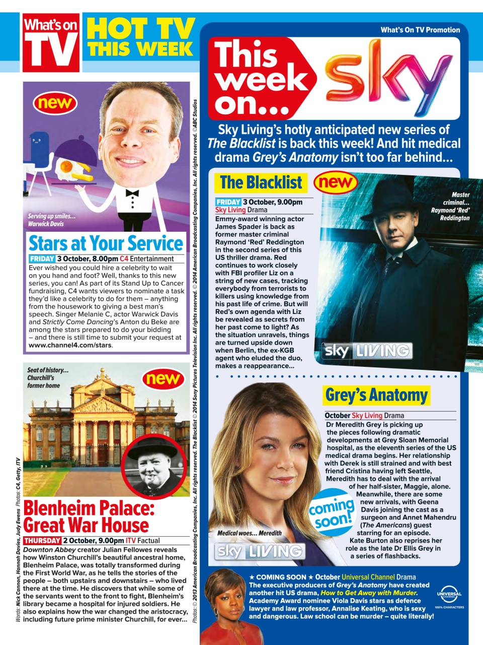 What's on TV Preview Pages