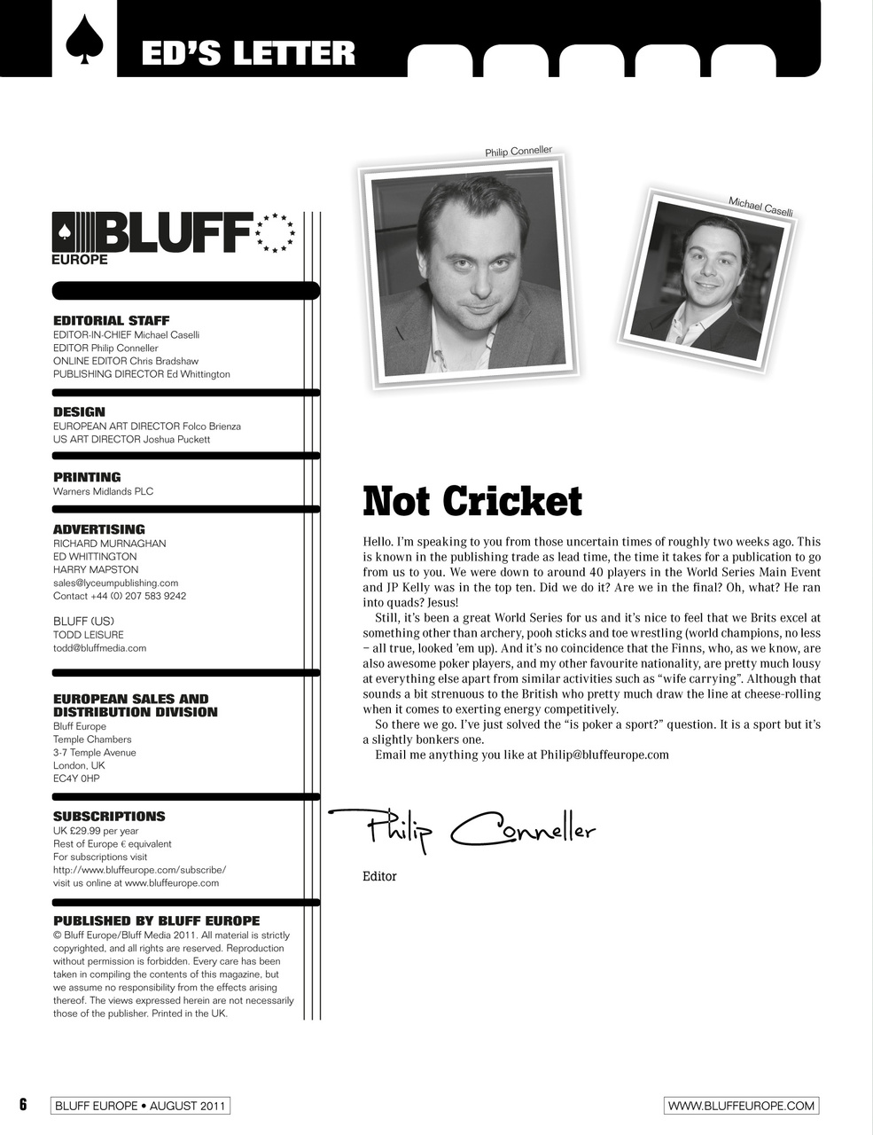 Bluff Europe Preview Pages