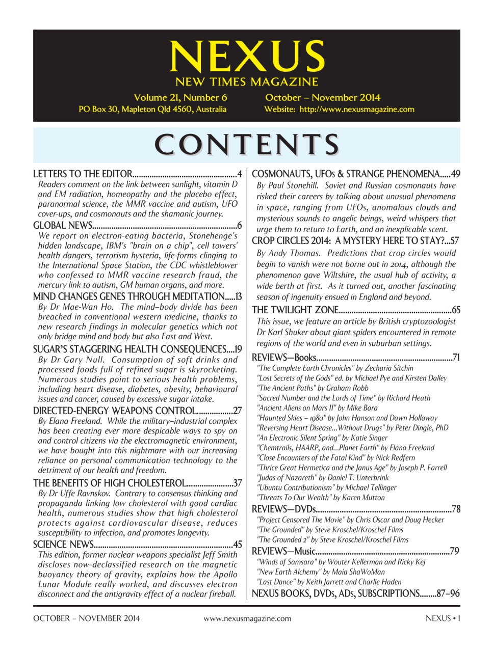 Nexus Magazine Preview Pages