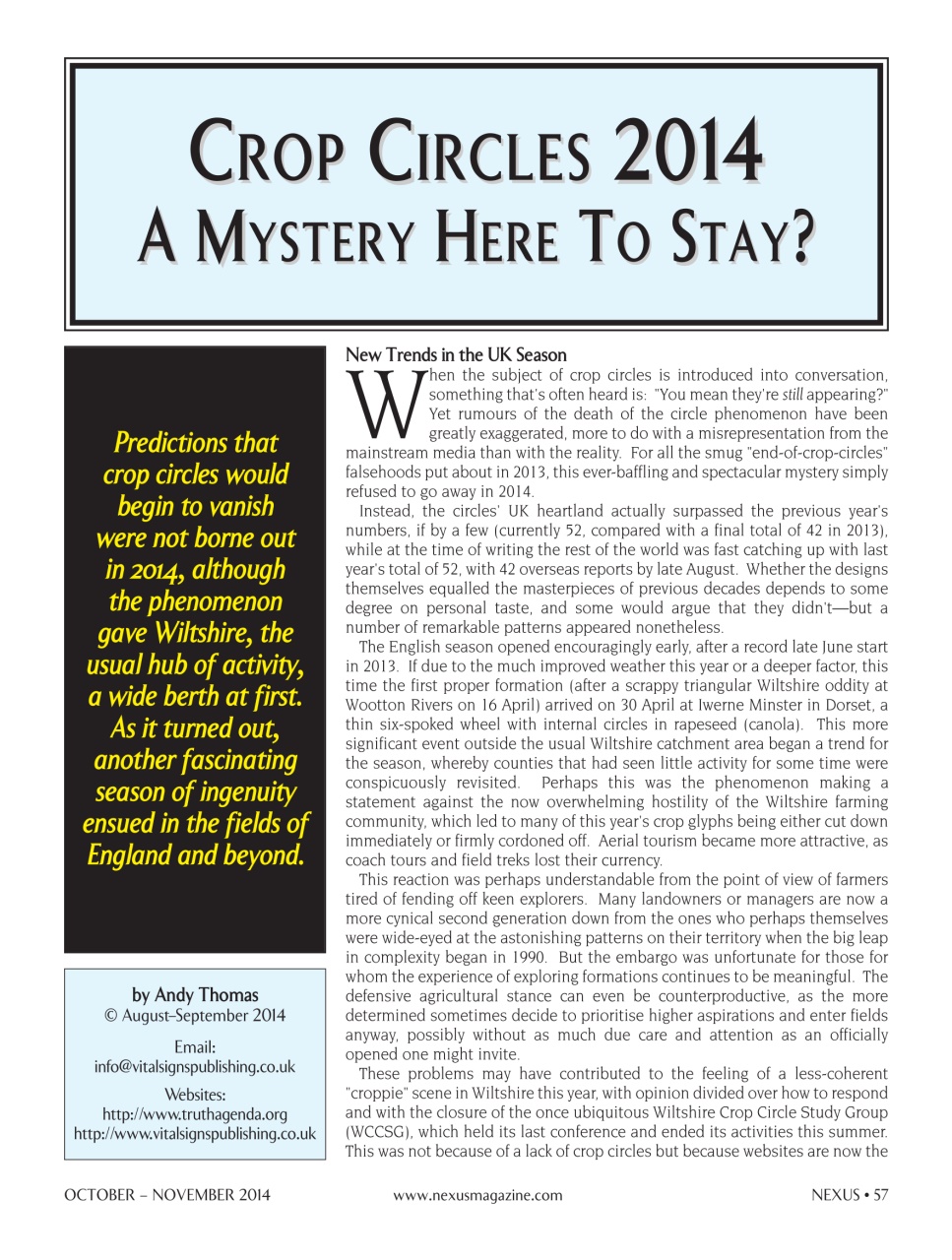 Nexus Magazine Preview Pages