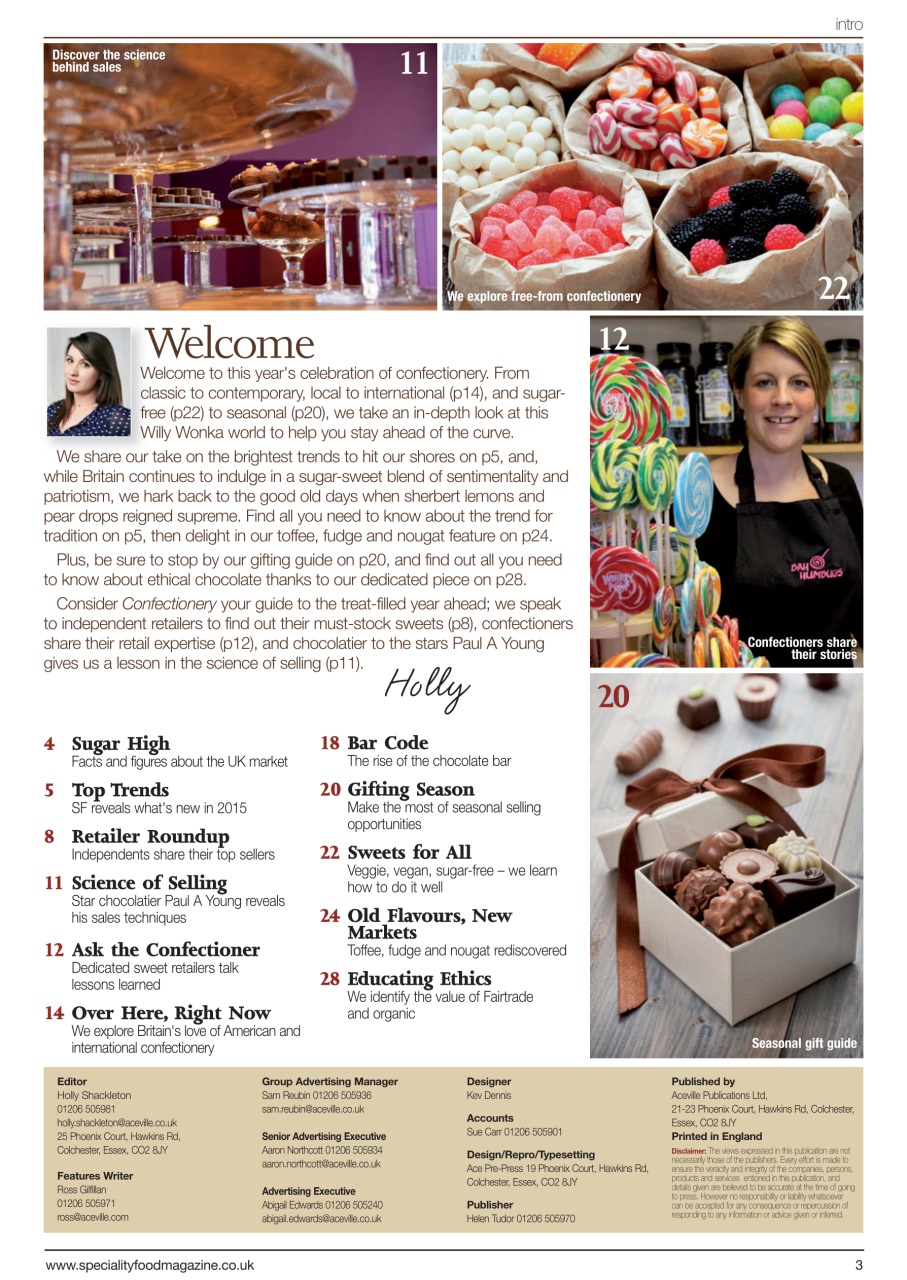 Speciality Food Preview Pages