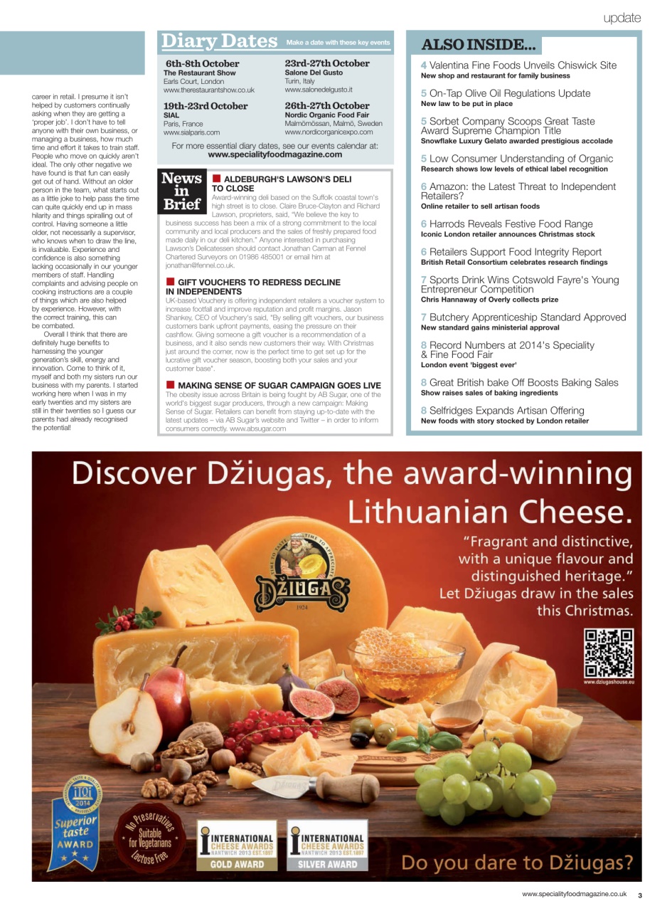 Speciality Food Preview Pages