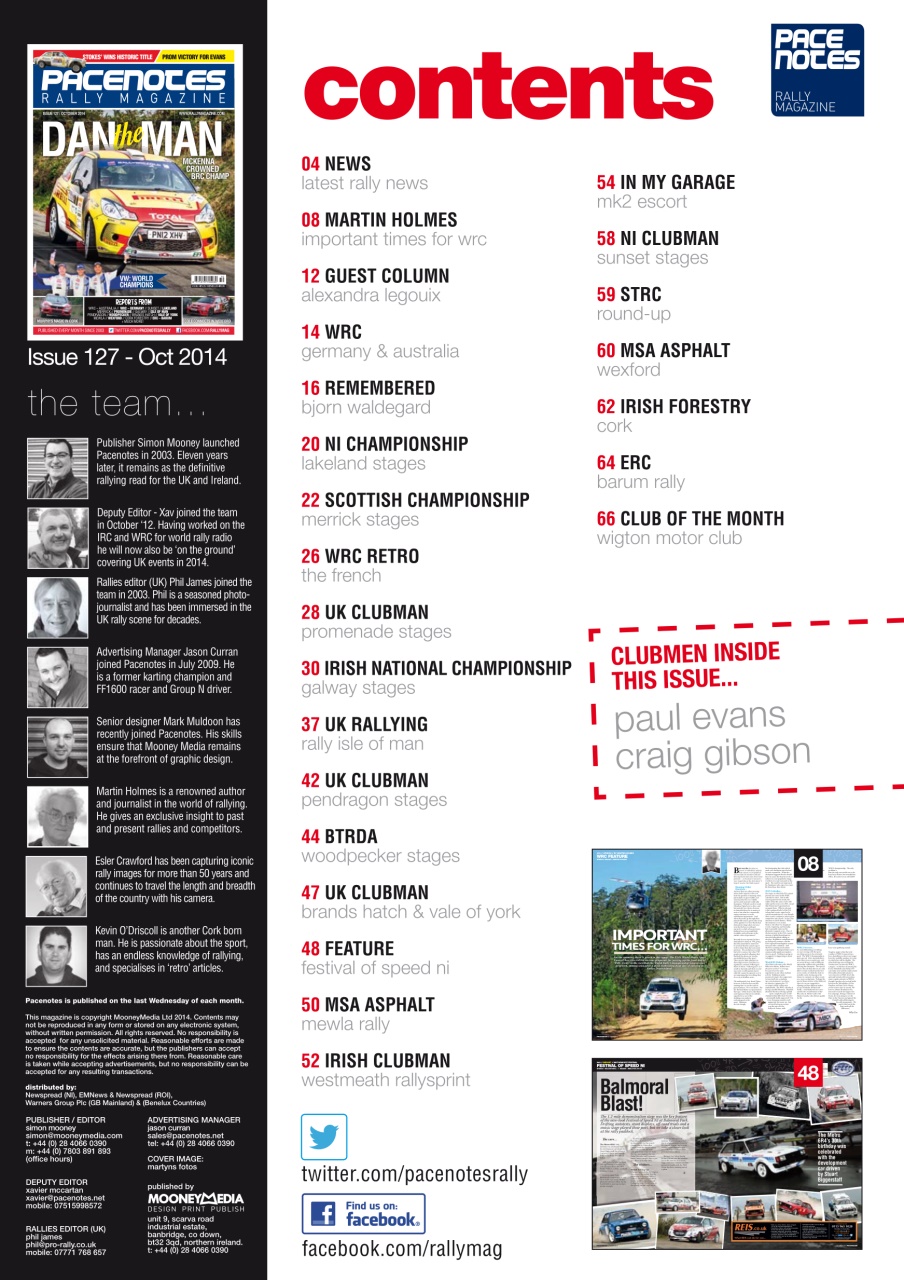 Pacenotes Rally magazine Preview Pages