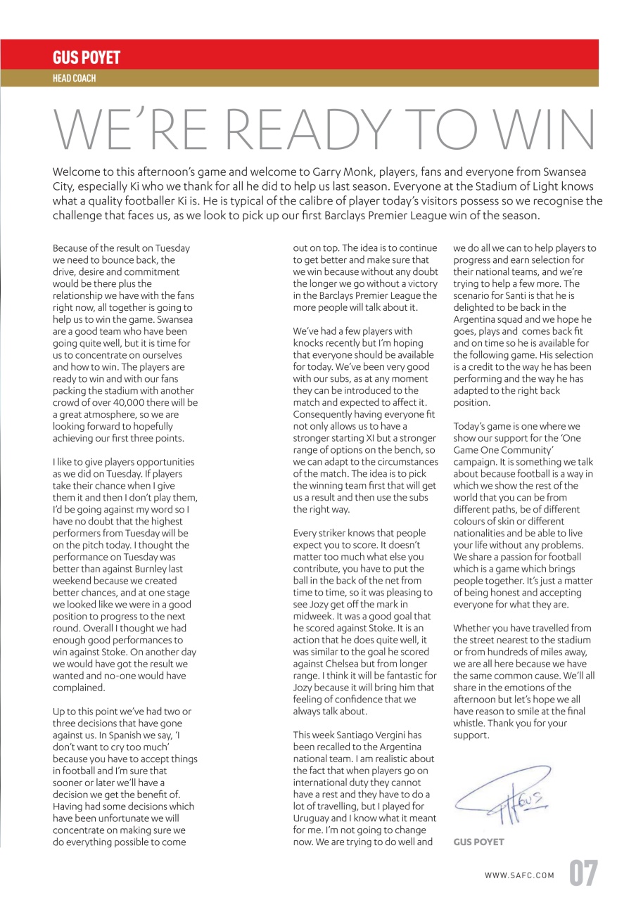 Sunderland FC Preview Pages
