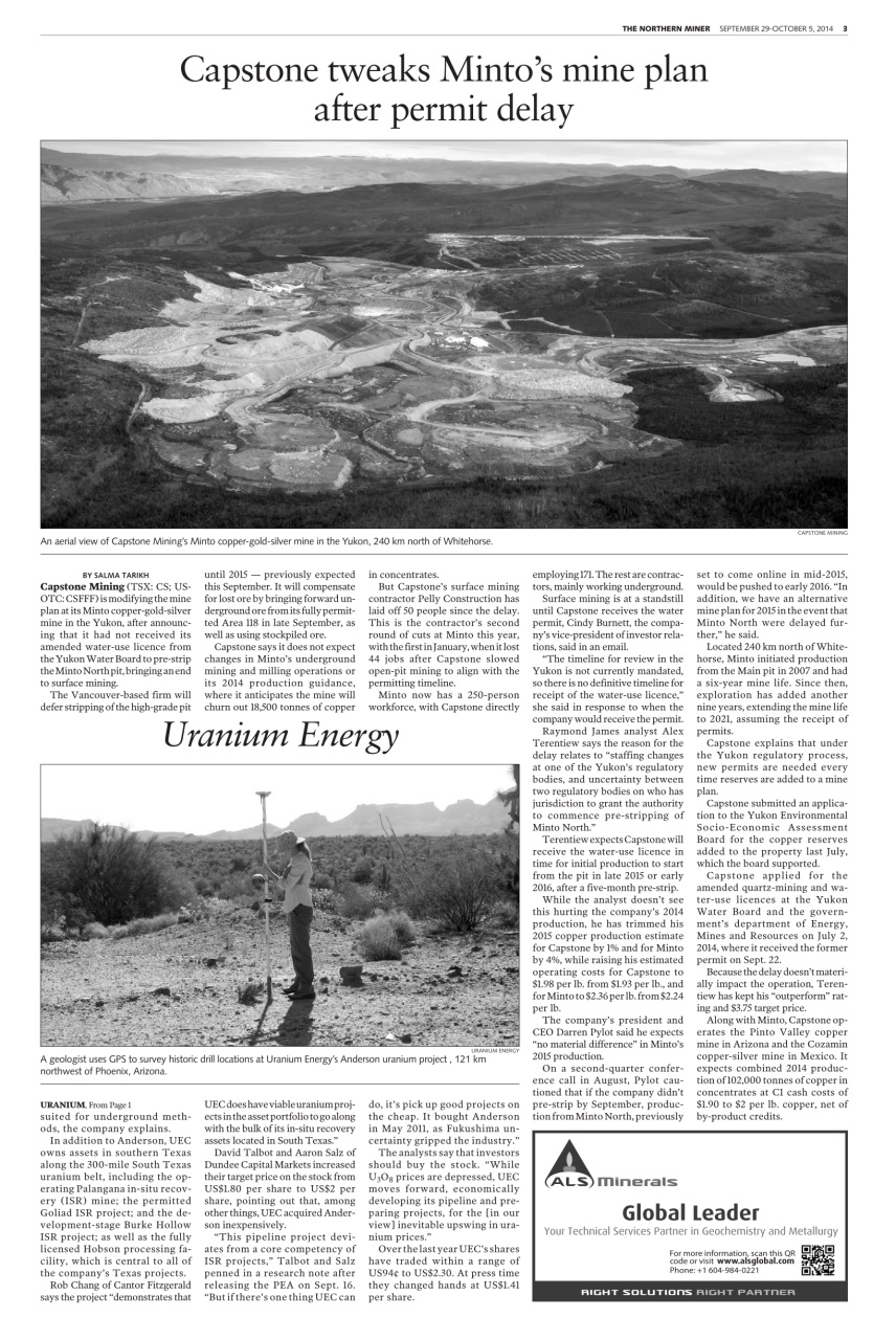 The Northern Miner Preview Pages