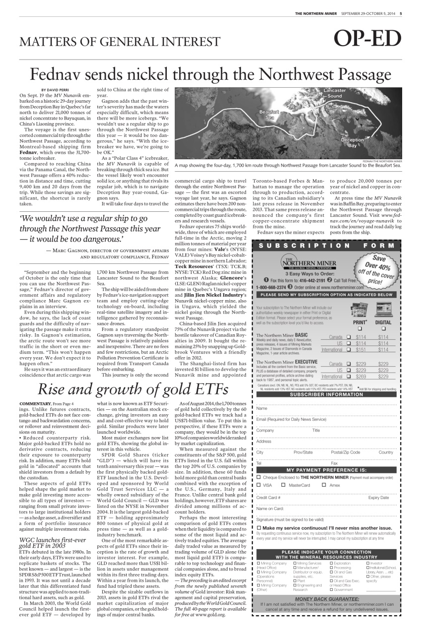 The Northern Miner Preview Pages