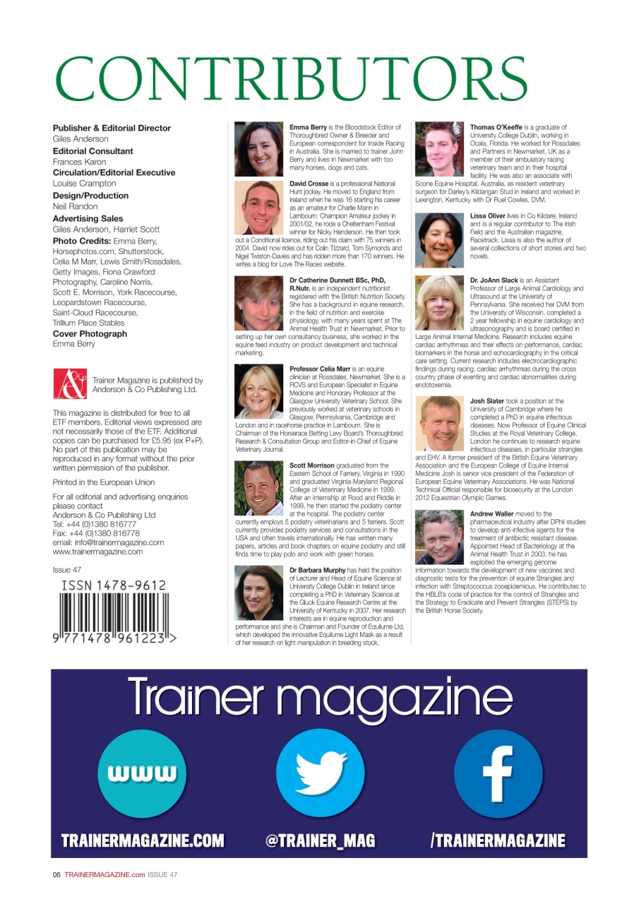 European Trainer Magazine - horse racing Preview Pages