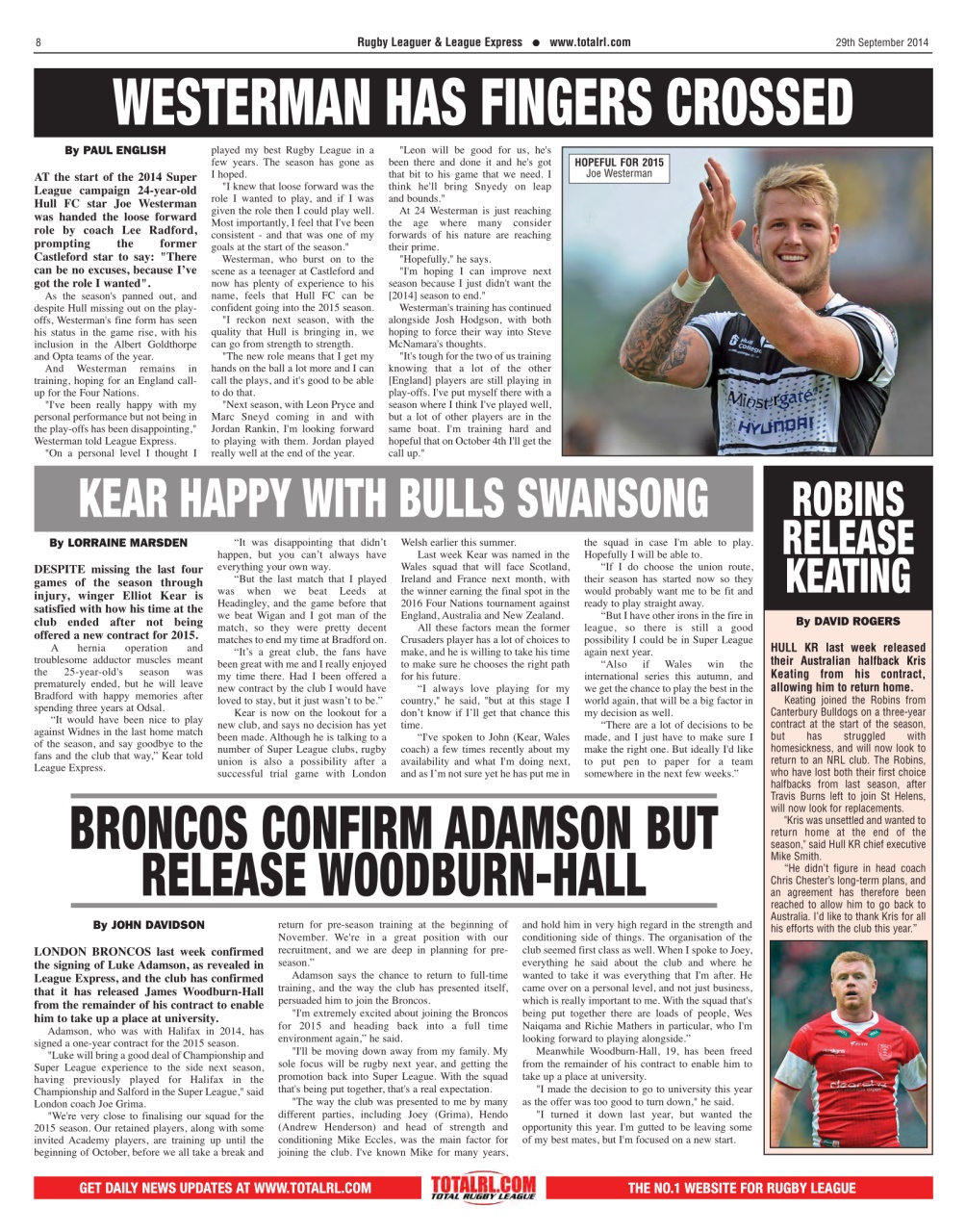 League Express Preview Pages