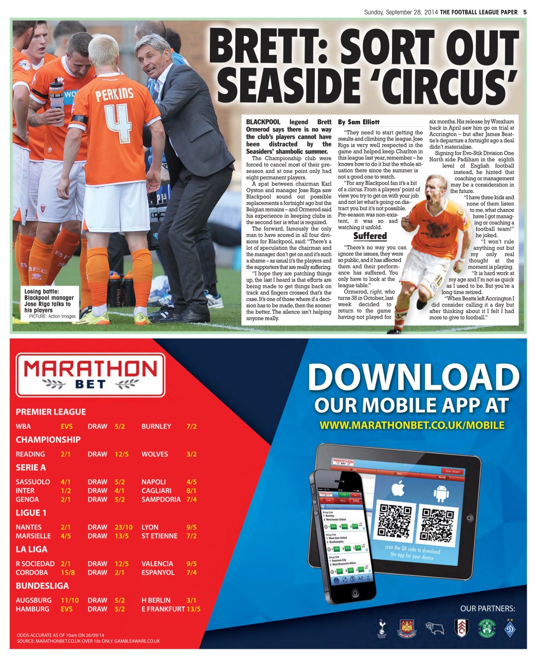 The Football League Paper Preview Pages