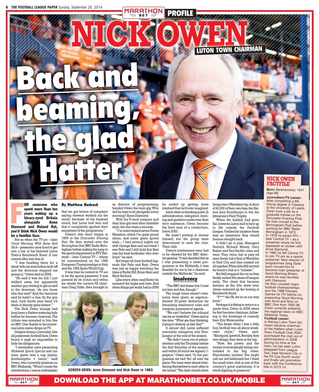 The Football League Paper Preview Pages
