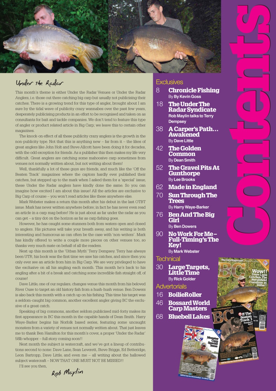 Big Carp Magazine Preview Pages