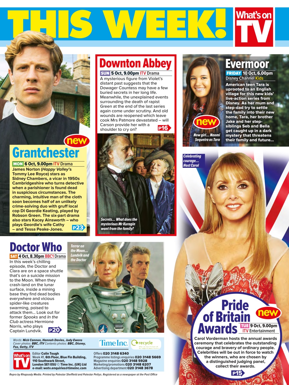 What's on TV Preview Pages
