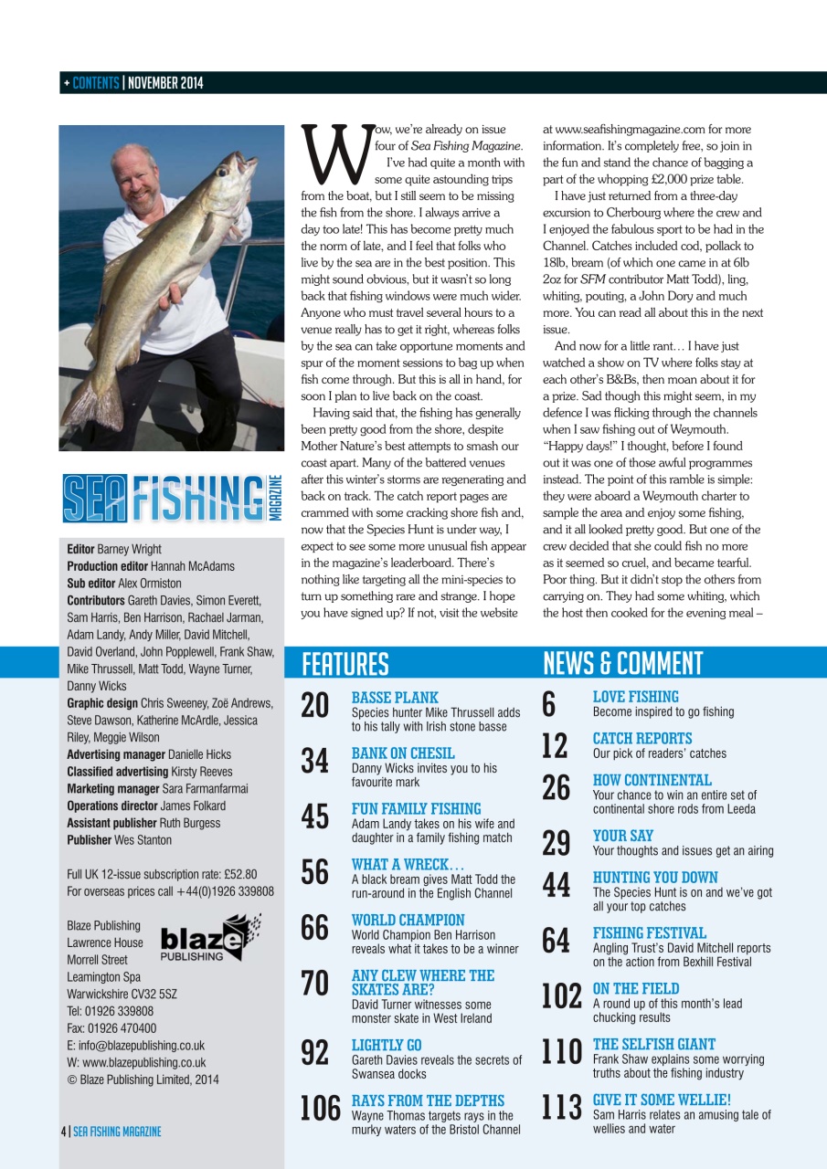 Sea Fishing Magazine Preview Pages