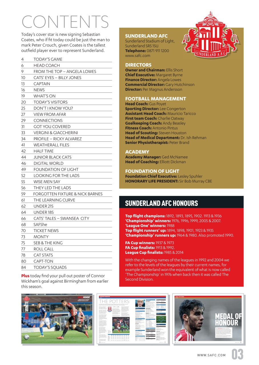 Sunderland FC Preview Pages