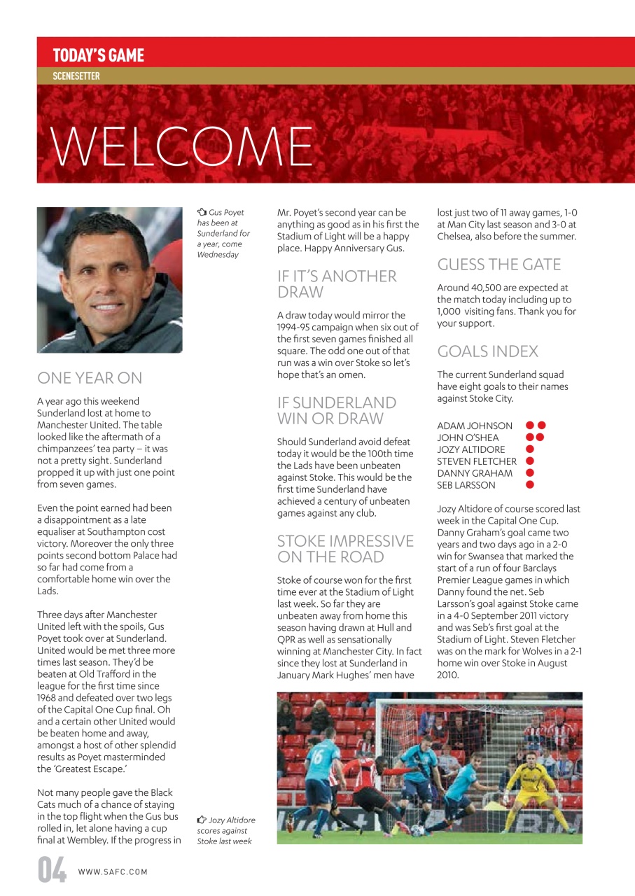 Sunderland FC Preview Pages