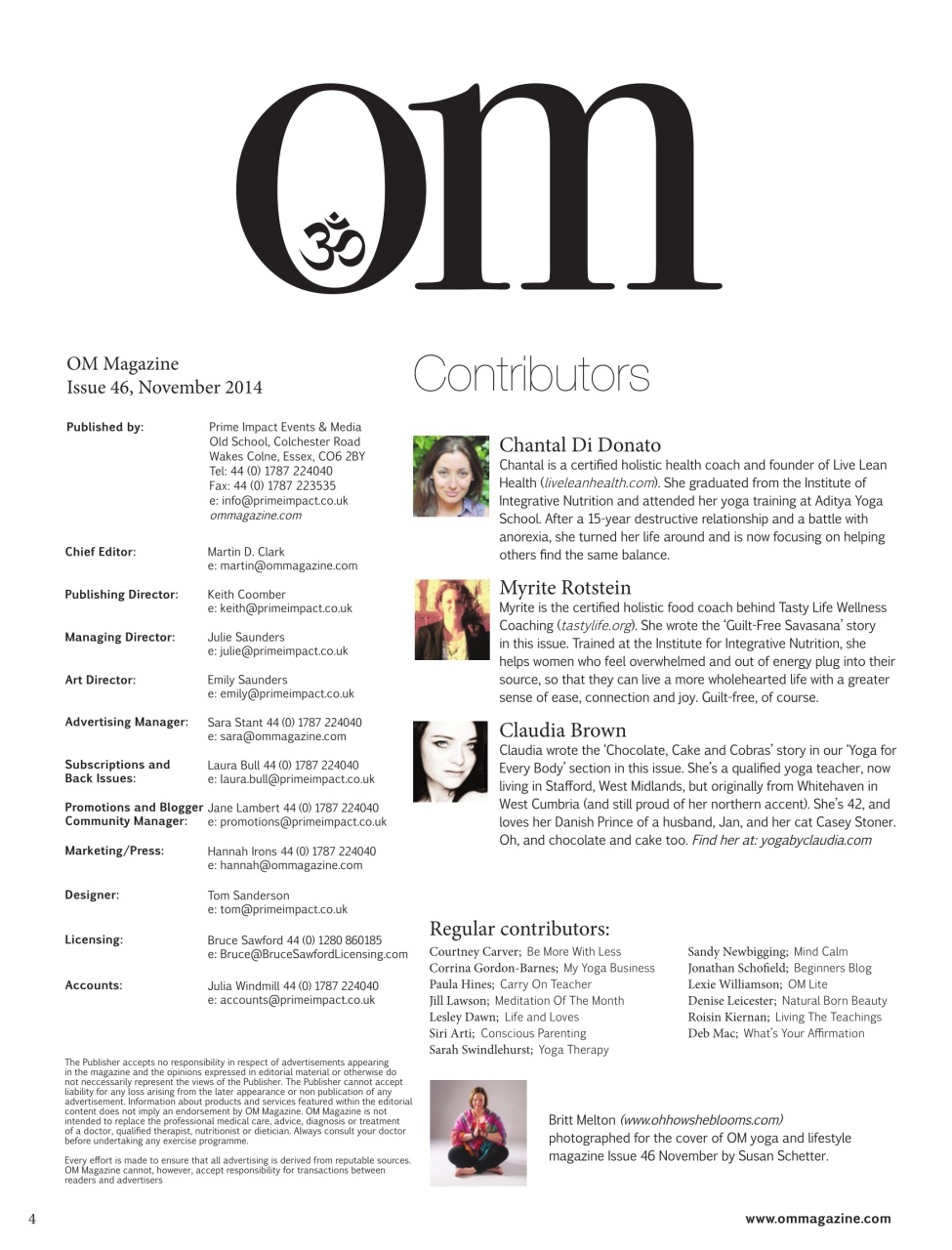 OM Yoga Magazine Preview Pages