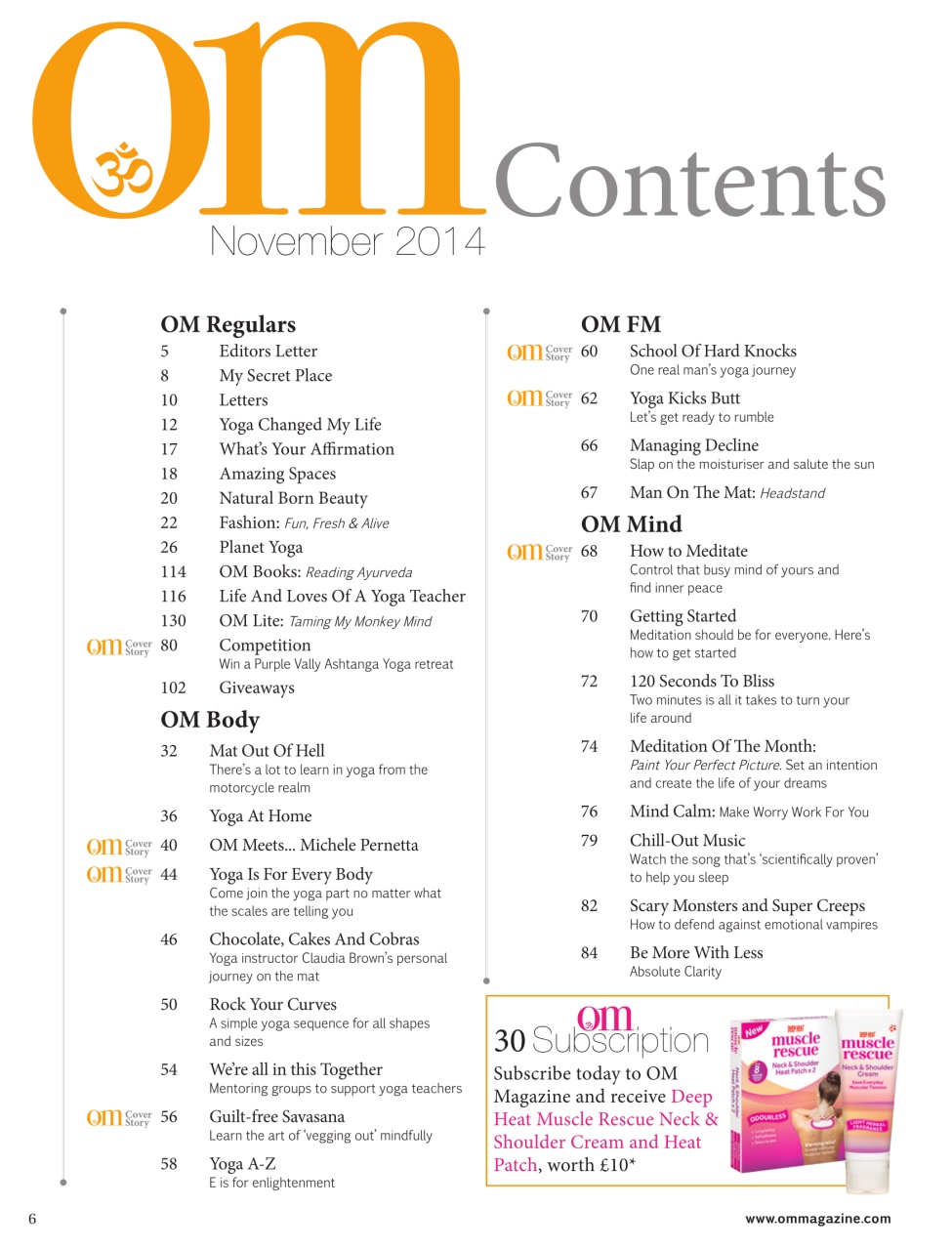 OM Yoga Magazine Preview Pages