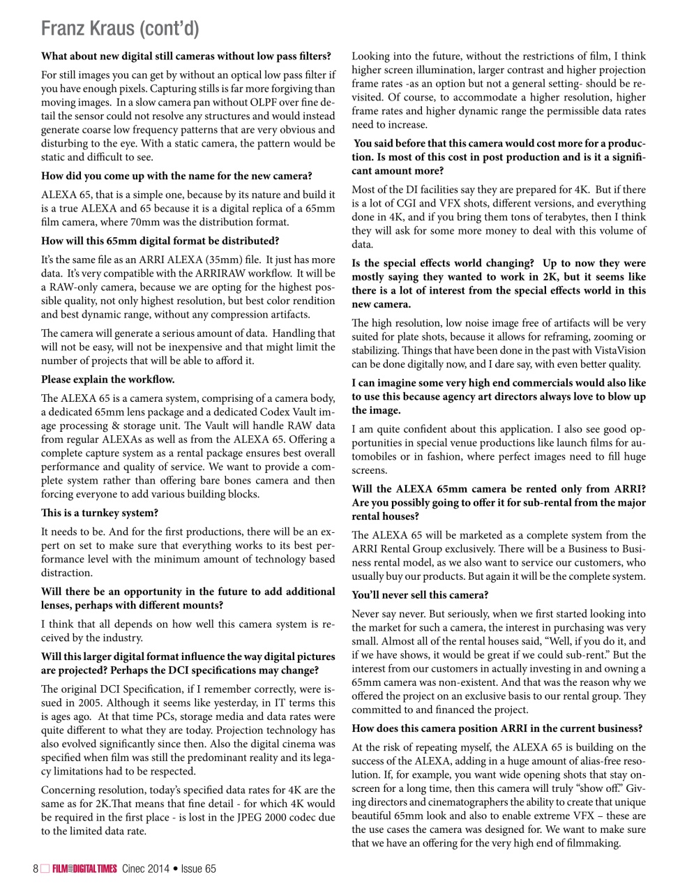 Film and Digital Times Preview Pages