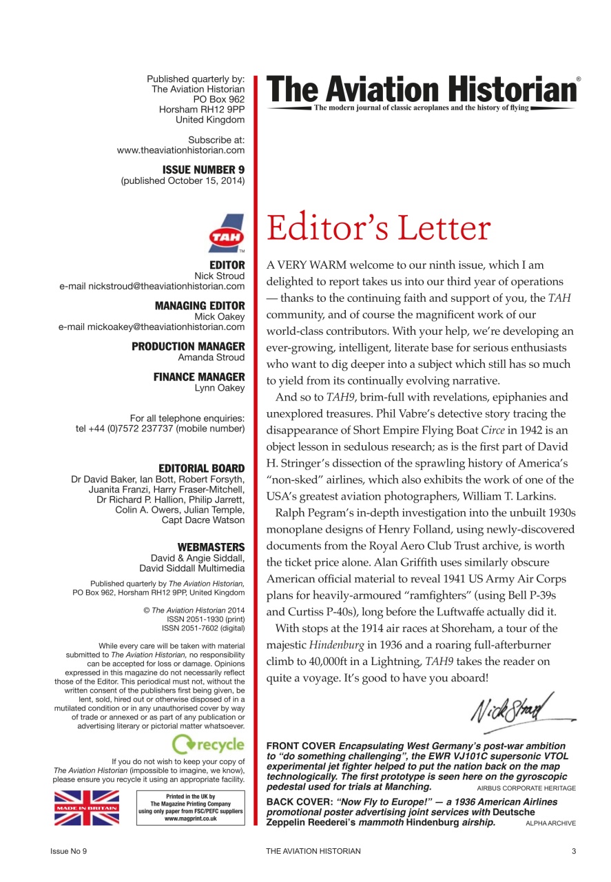 The Aviation Historian Magazine Preview Pages