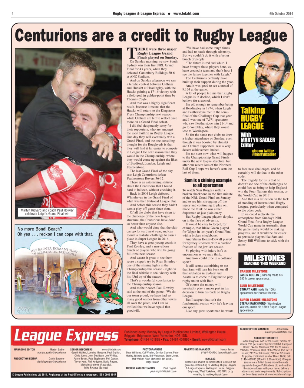 League Express Preview Pages