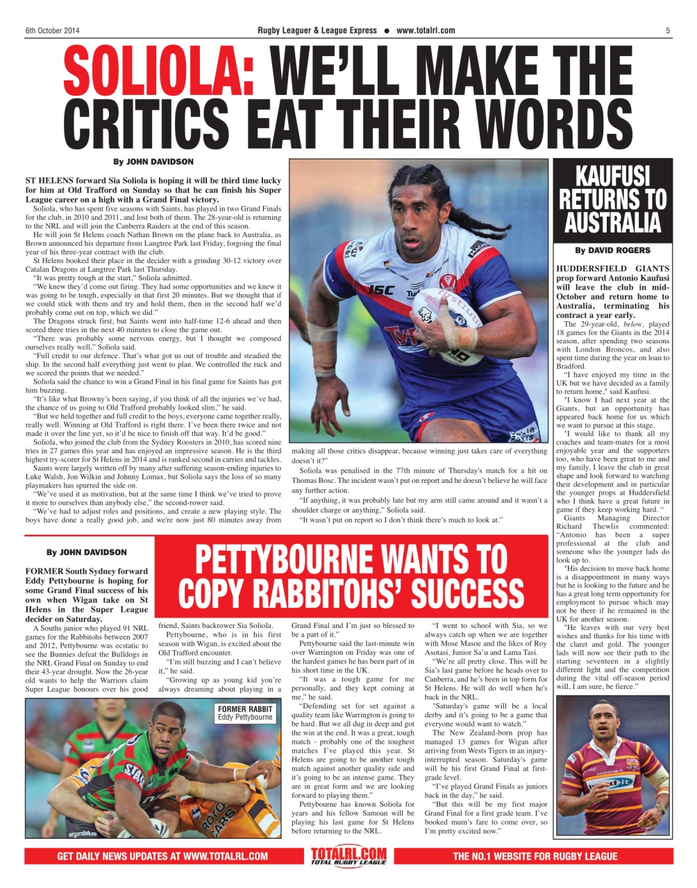 League Express Preview Pages