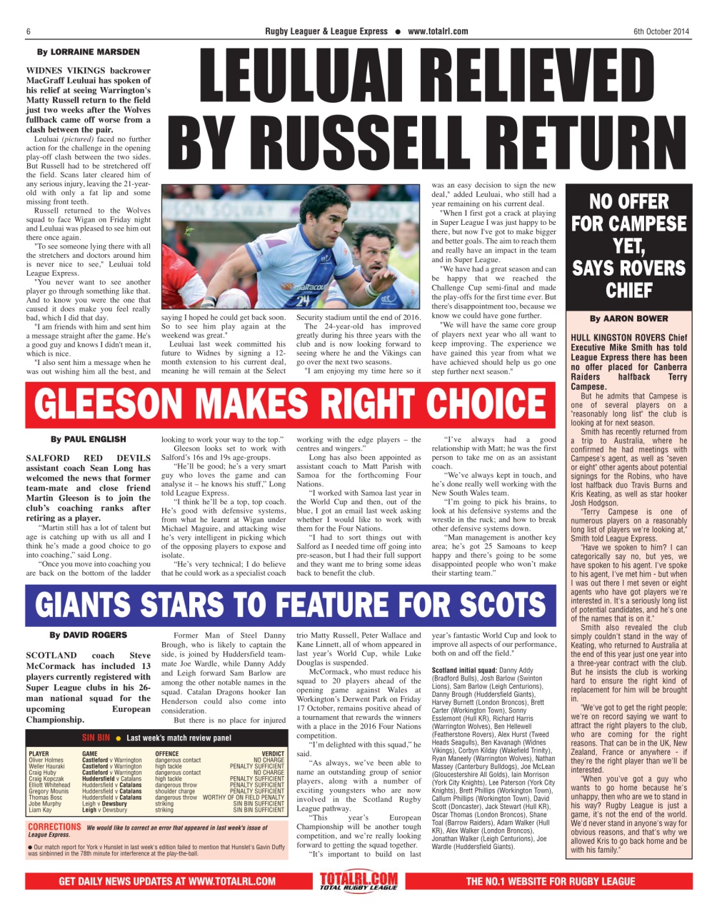 League Express Preview Pages