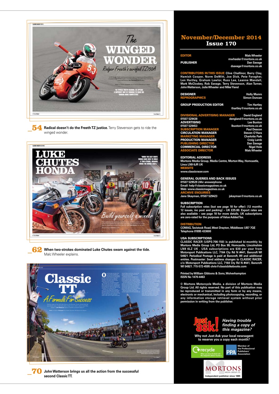Classic Racer Preview Pages