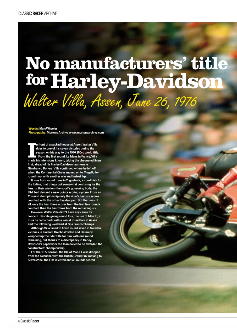 Classic Racer Preview Pages
