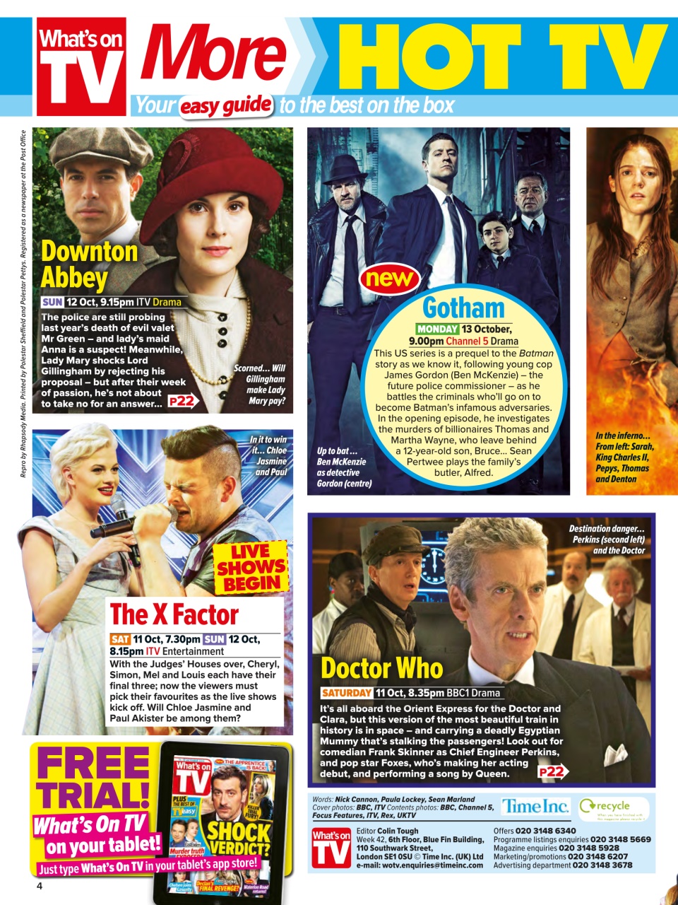 What's on TV Preview Pages