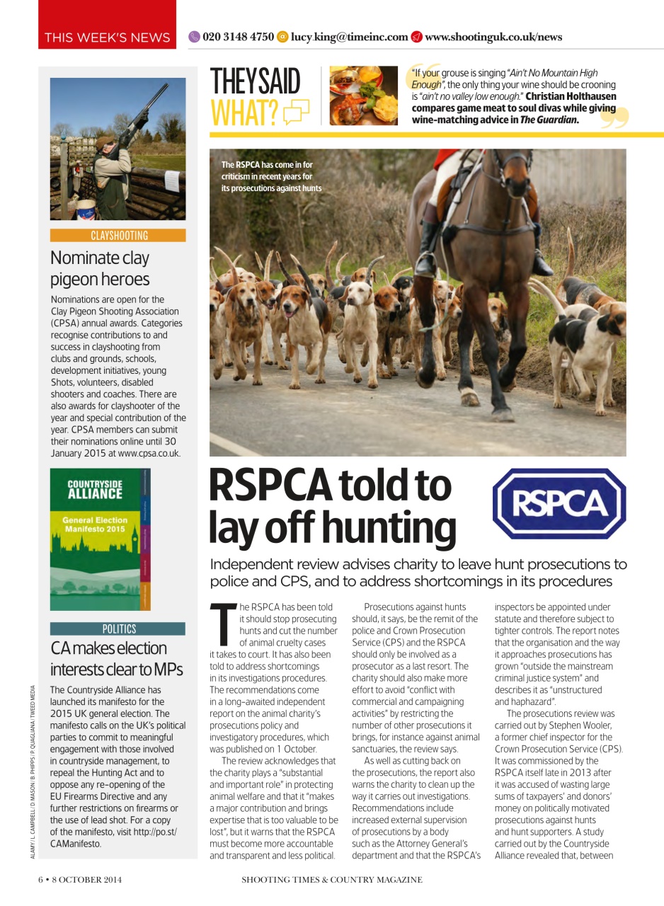 Shooting Times & Country Preview Pages
