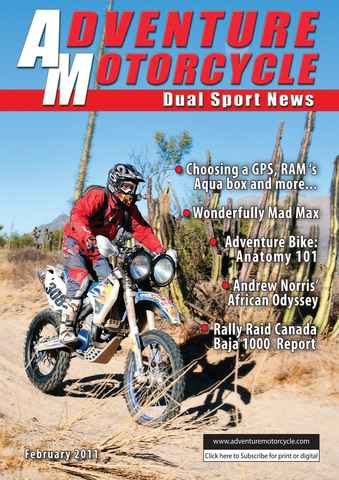 Adventure Motorcycle issue February 2011