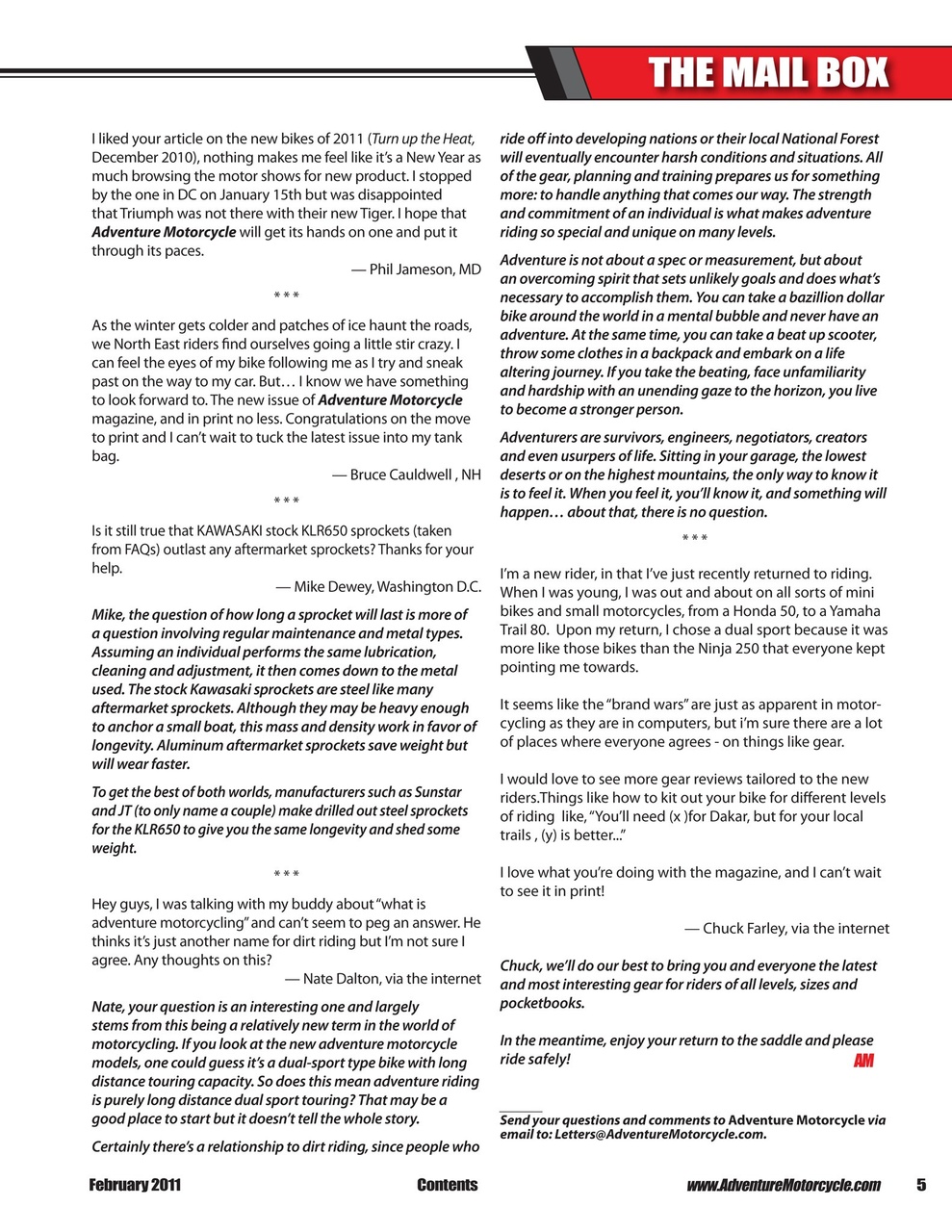 Adventure Motorcycle Preview Pages