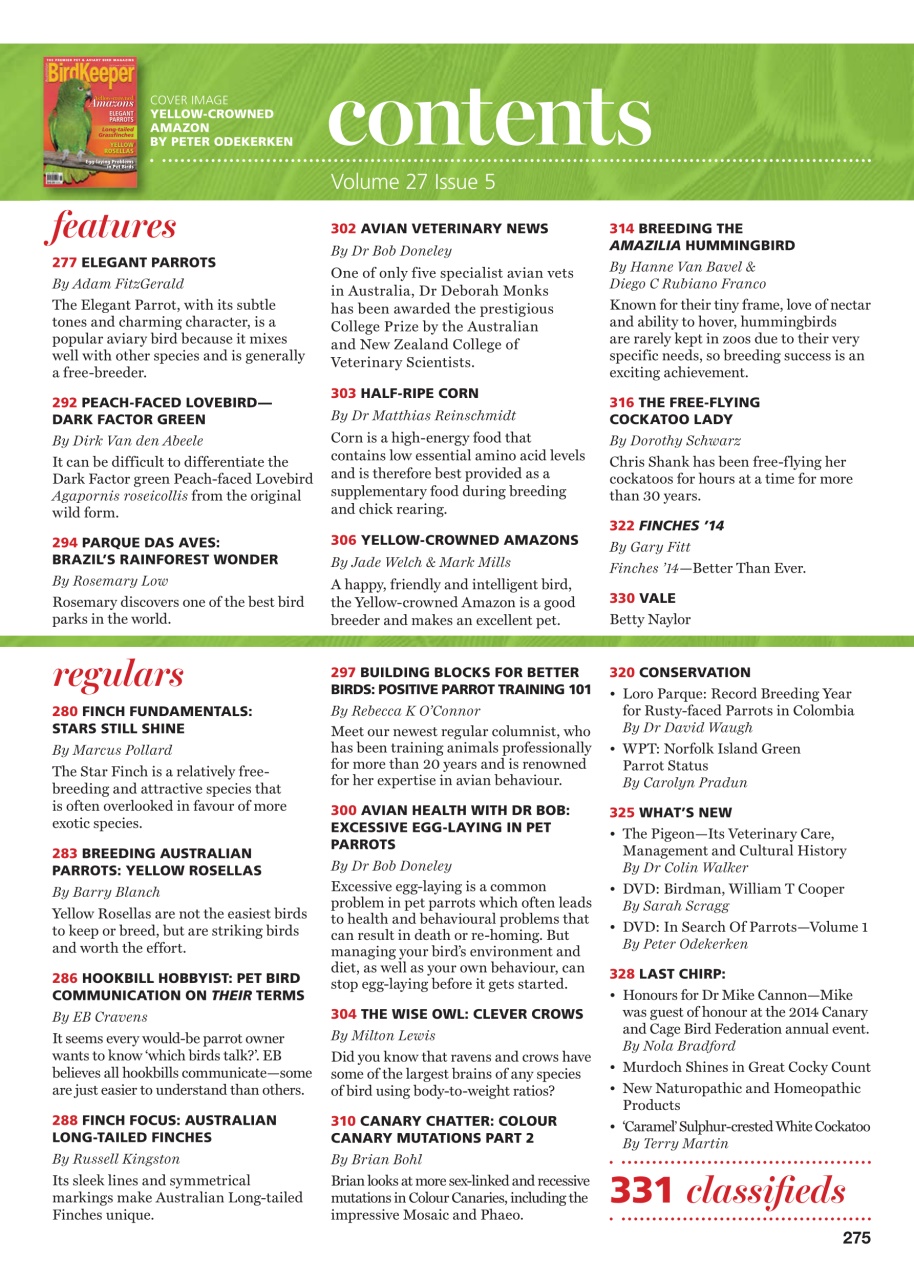 Australian Birdkeeper Magazine Preview Pages