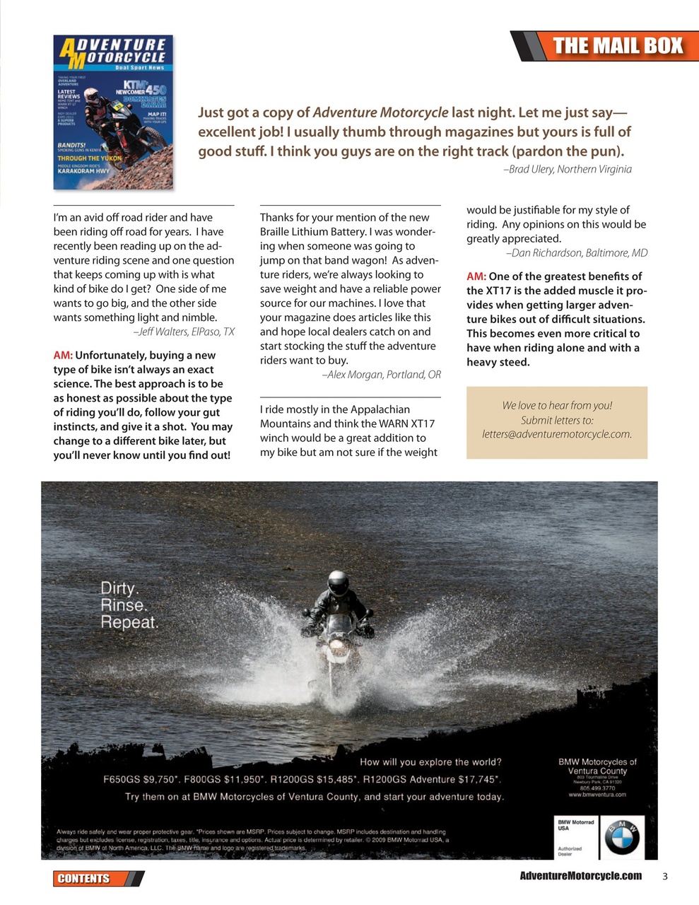 Adventure Motorcycle Preview Pages